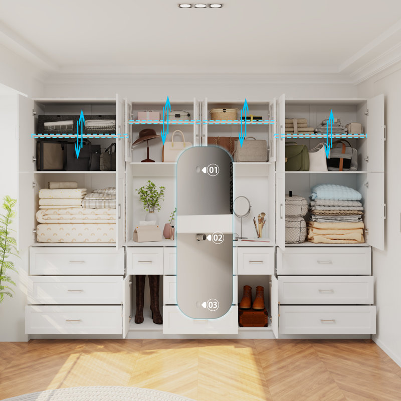Latitude Run® White Closet System With Drawers And Vanity